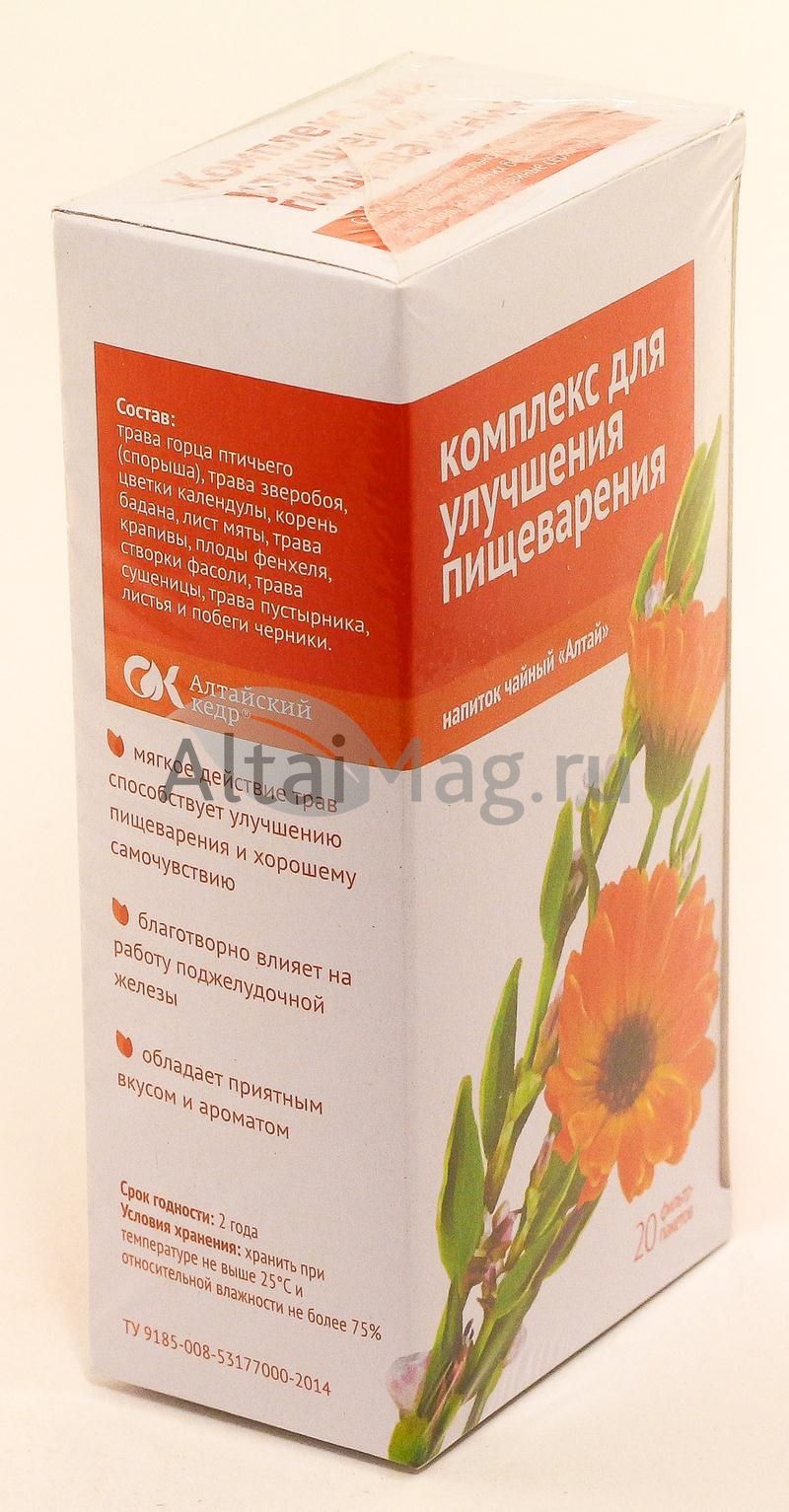 Напиток чайный «Комплекс для улучшения пищеварения» в Новосибирске — купить  недорого по низкой цене в интернет аптеке AltaiMag
