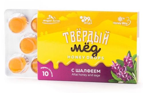 Твердый мед HoneyDrops Шалфей 30г в Новосибирске — купить недорого по ...