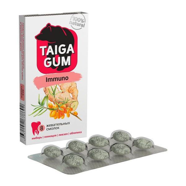 Изображение товара Смолка жевательная Taiga Gum иммуно Алтайский Нектар 8шт Смолка жевательная Taiga Gum иммуно Алтайский Нектар 8шт фотография