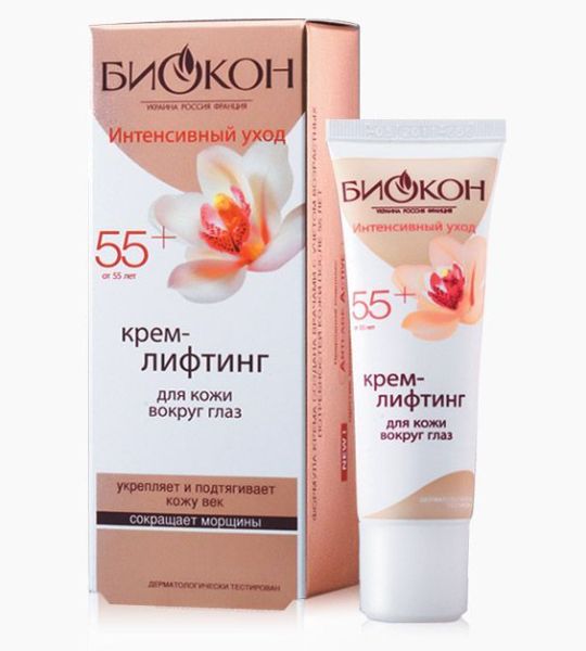 Изображение товара Биокон интенсивный уход 55+ крем-лифтинг для кожи вокруг глаз 25мл Биокон интенсивный уход 55+ крем-лифтинг для кожи вокруг глаз 25мл фотография