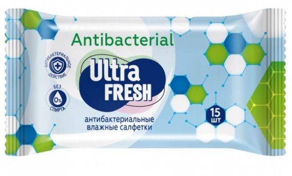 Салфетки влажные Ultra Fresh Antibacteriall №15 фотография