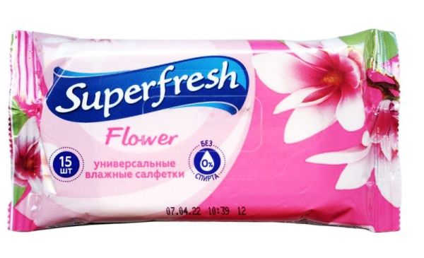 Влажные салфетки superfresh flower 15шт фотография